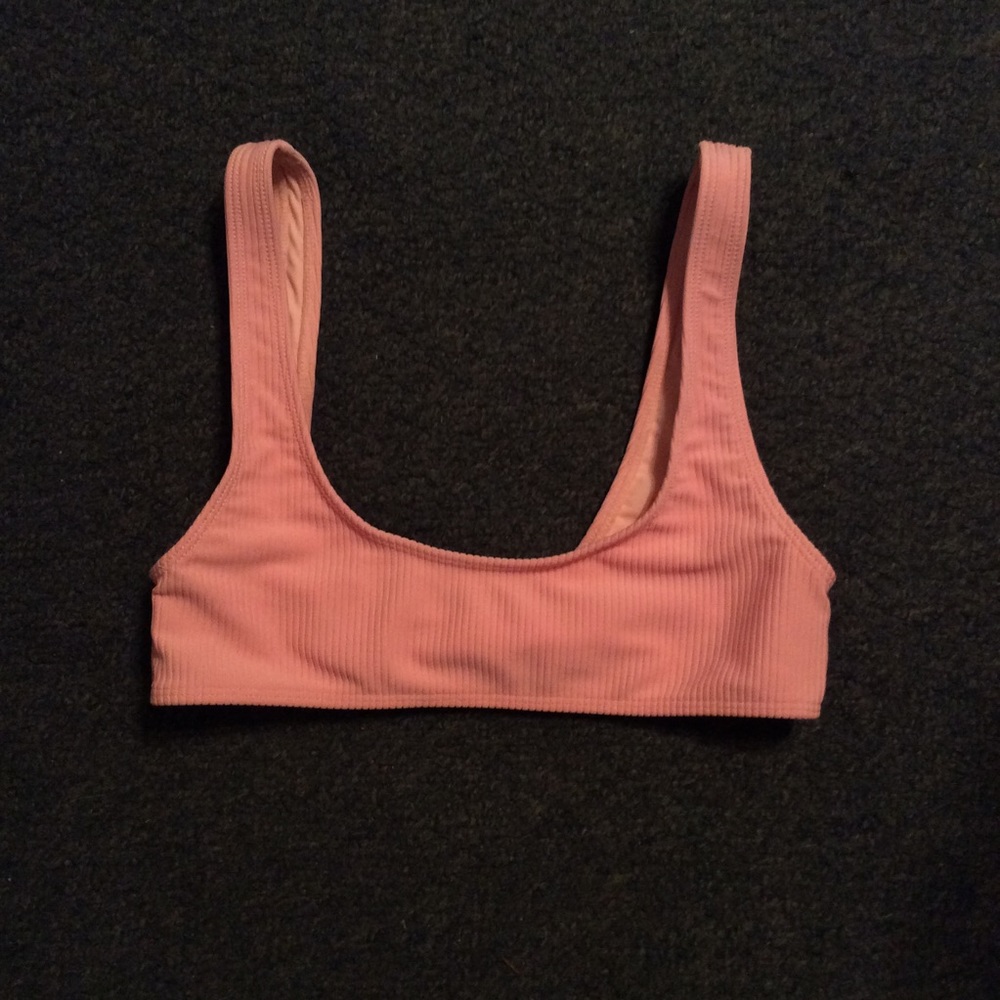 Tularosa Pink Ribbed Swim Top Only XS